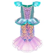 Little Mermaid Costume Toddler Girls Princess Dress Sequin Outfit Halloween Birthday Party Christmas